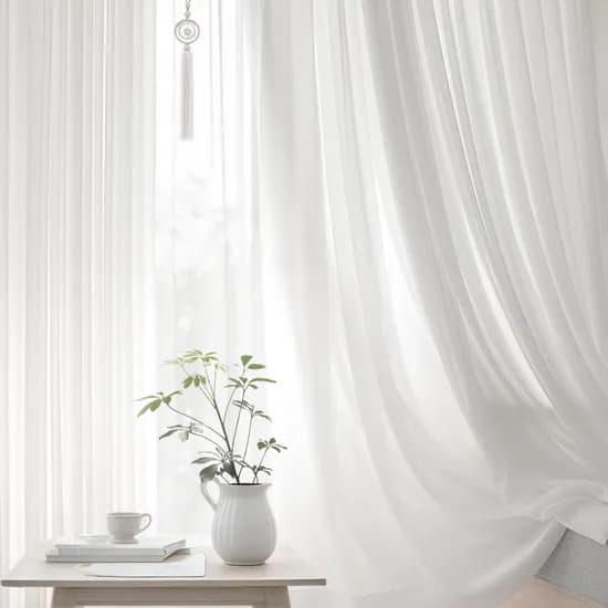 스탠다드 나비주름 쉬폰커튼 화이트 거실 안방 차르르 가리개 카페커튼 맞춤제작 70X165