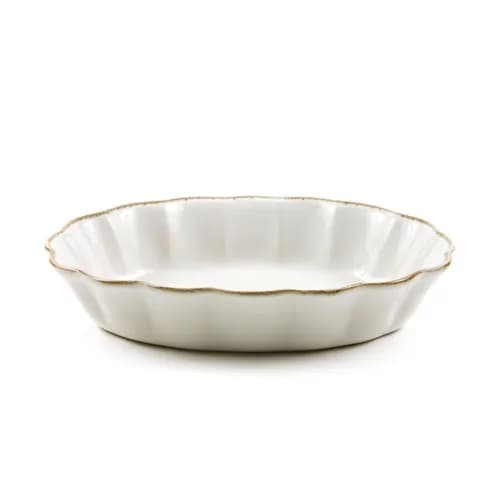 코스타노바 올리바 빈티지 수입 디저트 브런치 접시 25cm, 타원오븐접시 화이트