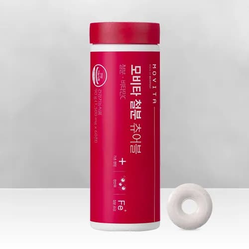 모비타 여성 남성 초등학생 청소년 자두맛 철분 츄어블 철분제 영양제, 1개월