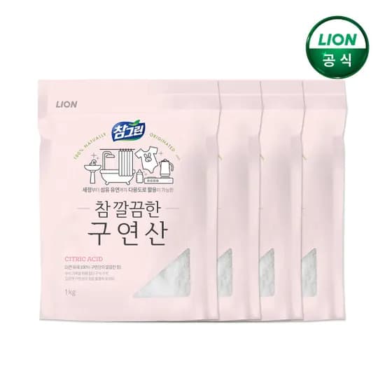 참그린 천연세제 구연산 1kg x 4개