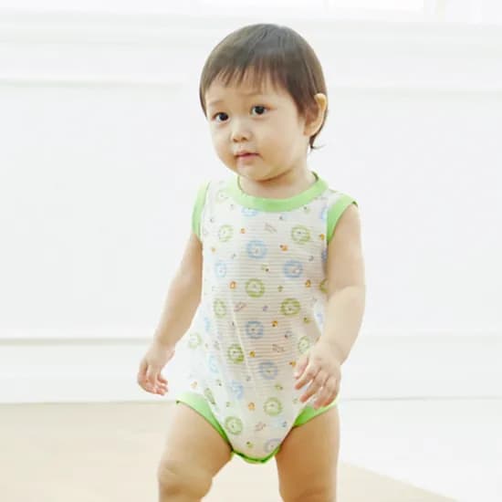 베이비앙 국내산 무형광 신생아 아기 내의/민소 반소바디슈트/7부 우주복