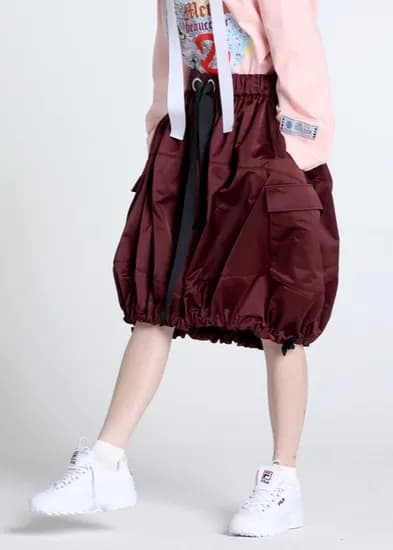 SINCLAIR MERCI PUMPKIN 시그니쳐 사이드포켓 볼륨 스커트 WINE WOMEN