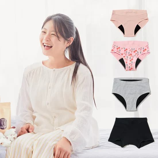 싸이클린 위생팬티 초경선물 주니어 초등학생 순면속옷 생리 방수 샘방지