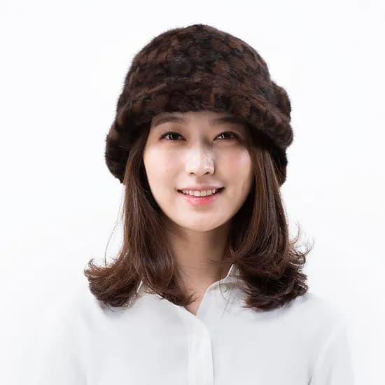 우리모피 엘레강스 정통 패션 밍크모자