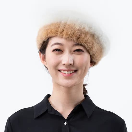 우리모피 강남스타일 북미산 풀스킨 베레 밍크모자