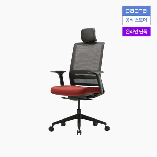 파트라 오크노 컴퓨터 책상 의자 SOKN11PABS BK 레드