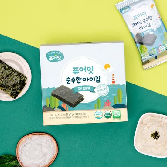 퓨어잇 오가닉 순수한 아이김 김 천일염 아기반찬