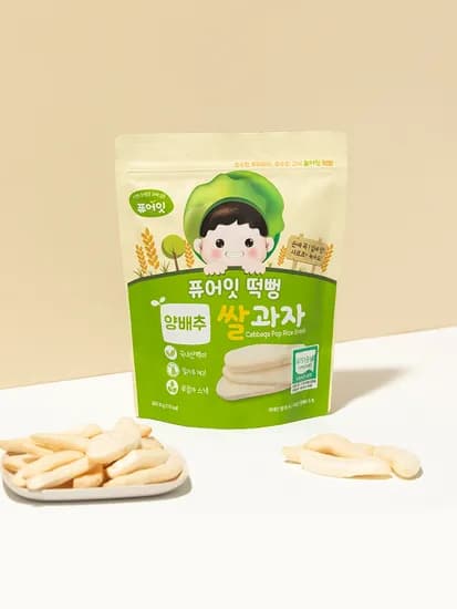 퓨어잇 떡뻥 유기농 양배추 쌀과자 아이간식