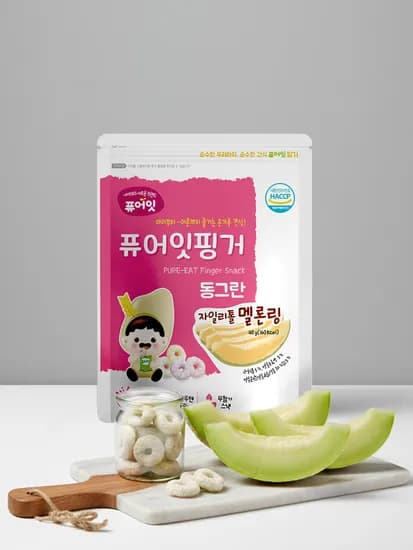 퓨어잇 핑거 동그란 자일리톨 멜론링 아이과자 과일링 간식