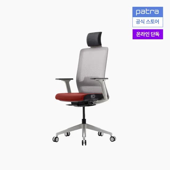 파트라 라온 업 컴퓨터 학생 책상 의자 온열시트 CORM11HPABS 그레이/레드