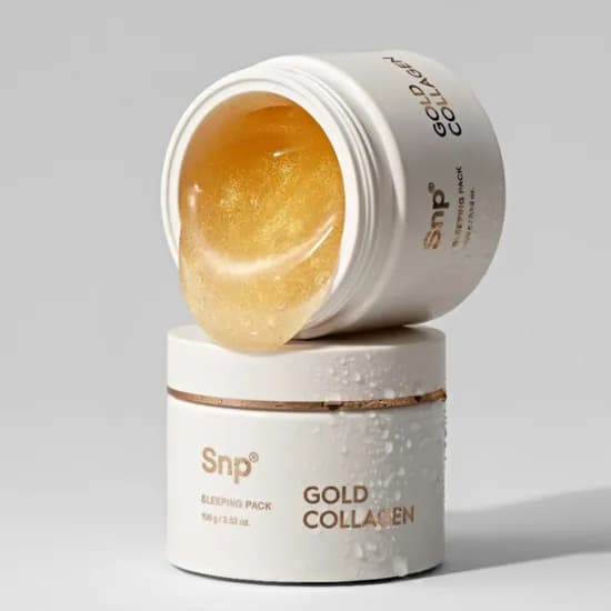 Snp 수분 보습 수면팩 나이트 크림 골드 콜라겐 슬리핑팩 주름개선기능성 100g, 2개