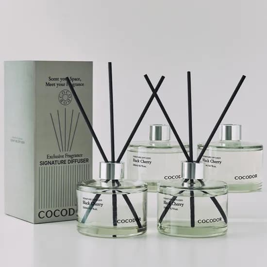 코코도르 시그니처 디퓨저 일상 인테리어 실내방향제 집들이선물 블랙체리, 200ml, 4개