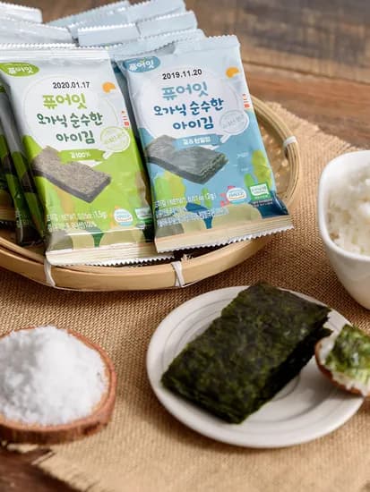 퓨어잇 유기농 아이김 2+2팩 김자반 아기 반찬