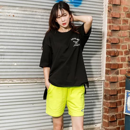 블랙몬스터핏 여자 트레이닝복 헬스복 운동복 반바지 팬츠