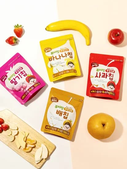 퓨어잇 동결건조 과일칩 아이과자 4가지맛 과일100% 간식