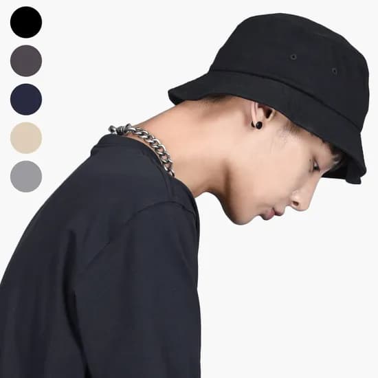 데일리 숏 무지 빈티지 벙거지 버킷햇