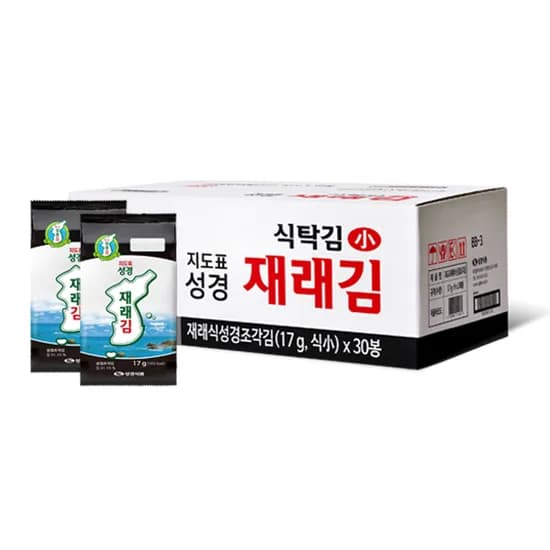 지도표 성경김 재래 식탁김 조미 도시락김 17g 30개 38,900원