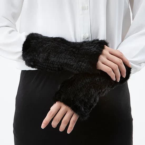 우리모피 밍크 일레스틱 핸드워머 반장갑