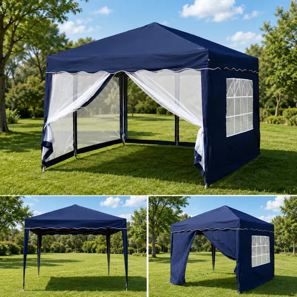 비스카 휴대용 캐노피 천막 텐트 바람막이 모기장 3M X 3M