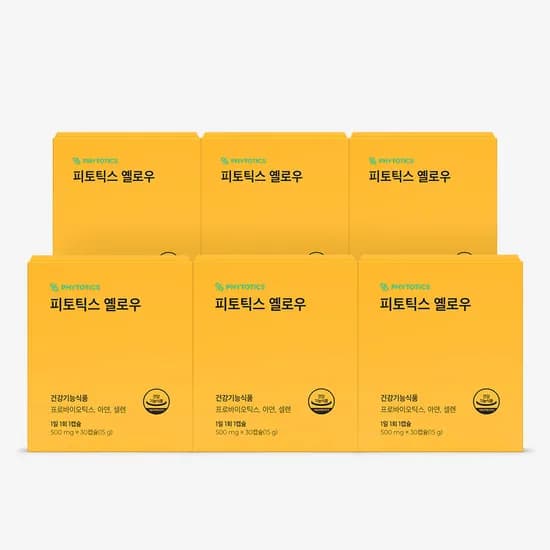 피토틱스 옐로우 여성 질 유래 유산균 30캡슐, 6개