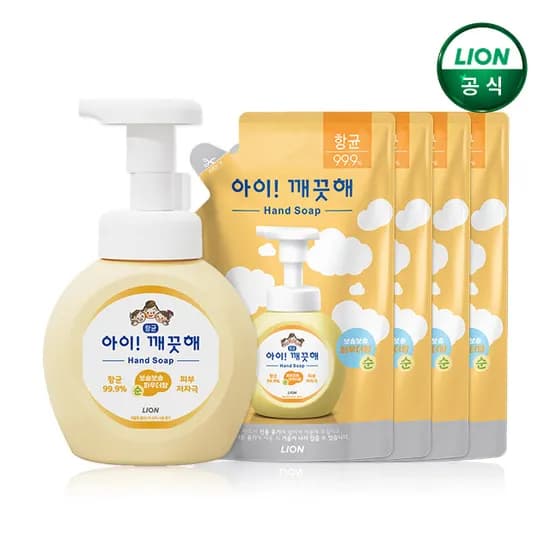 아이깨끗해 핸드워시 250ml 본품 1개 리필 200ml 4개