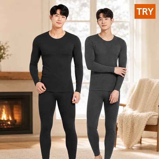트라이 남성내복 발열내의 기모 겨울 보온 내의 양면기모 상하세트