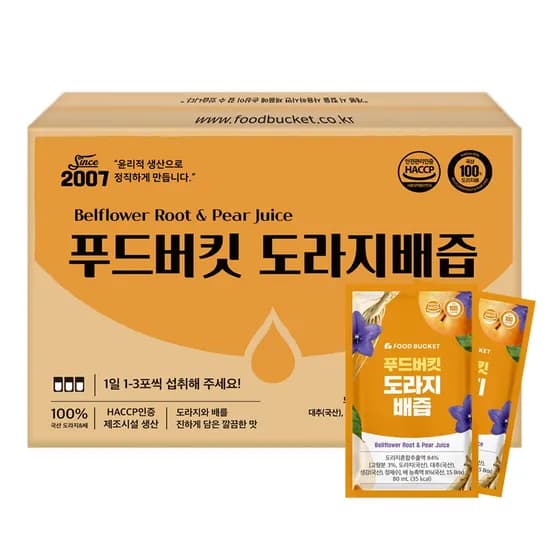 푸드버킷 국산 햇 도라지배즙 100포 1개