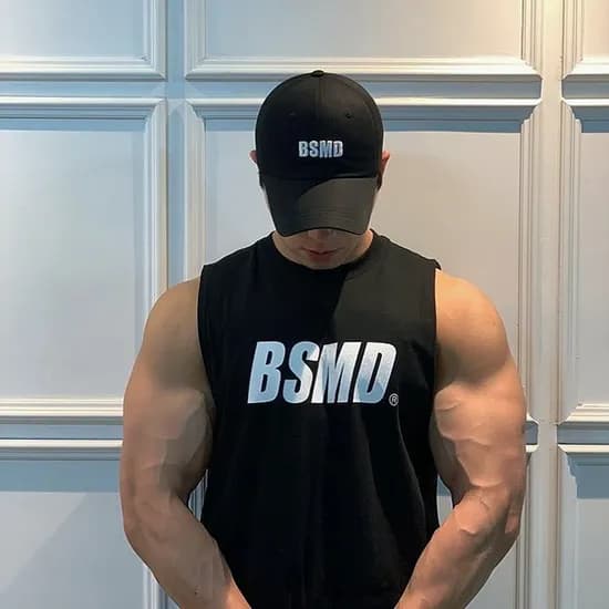 비스트모드 메인로고 박스 헬스 나시 남자 짐웨어 028 블랙 BSMD