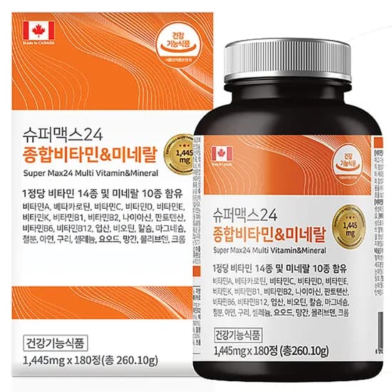 힐링포뮬라 캐나다 멀티비타민 슈퍼맥스24 종합비타민 미네랄 대용량 180정 1개