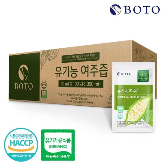 보뚜 유기농 여주즙 실속형 80ml x 100포
