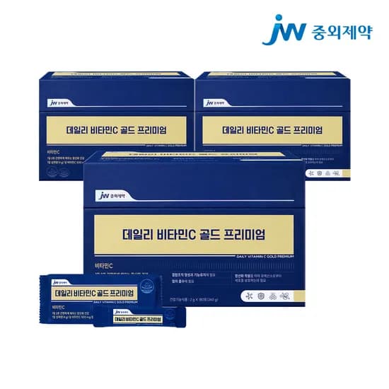 JW중외제약 데일리 비타민C 골드 프리미엄 2g 180포, 3개