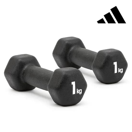 아디다스 육각아령 세트 덤벨 홈트레이닝 근력 운동 기구 용품 1kg, 2개