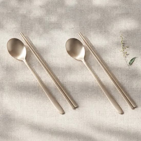 거창유기 수공예 방짜유기 궁중수저세트 2인 각인 놋수저 젓가락 집들이 혼수예단 결혼선물