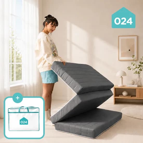 024홈 국민토퍼 3단 접이식 토퍼 매트리스 푹신한 바닥 침대 8cm 멀티싱글