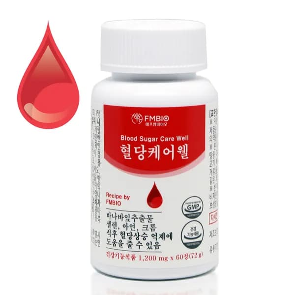 혈당케어웰 바나바잎 추출물 코로솔산 크롬 혈당케어 혈당관리 영양제 1200mg 2개월