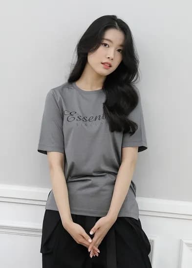 SINCLAIR 싱클레어 에센셜로고 프리미엄 코튼실크 티셔츠 그레이 SMALL