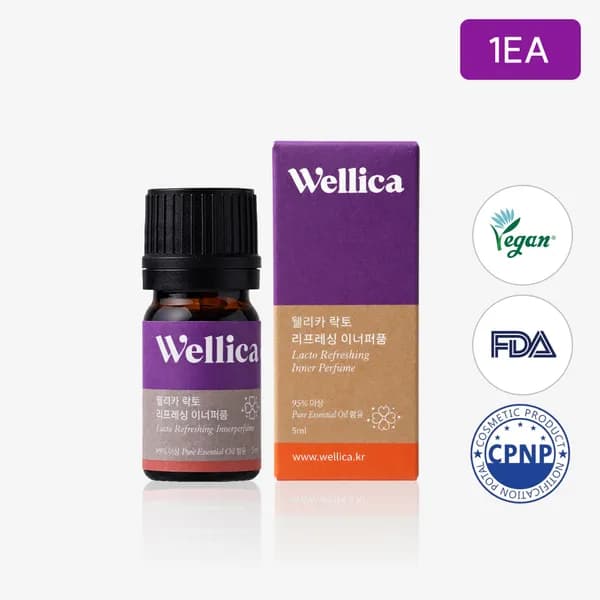 웰리카 비건 이너퍼퓸 천연오일 여성청결제 질냄새 Y존케어 생리 속옷 향수 5ml, 1개