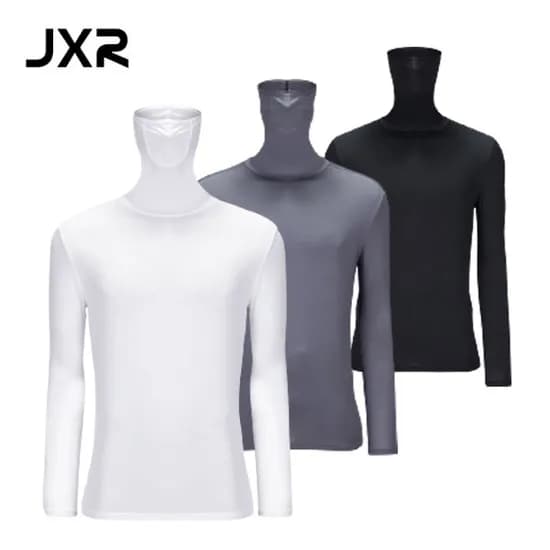 JXR 발란스 스킨 사계절 귀걸이 마스크 일체형 스포츠 이너웨어 기능성 티셔츠 언더레이어