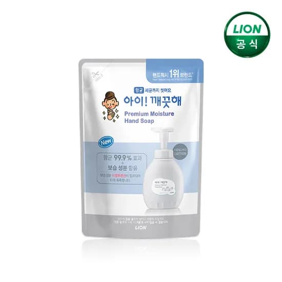 아이깨끗해 프리미엄 모이스처 힐링코튼 400ml 리필