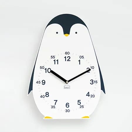 베짓 교육용 학습용 시계공부 아이방 무소음 인테리어 벽시계 프라우드 펭귄