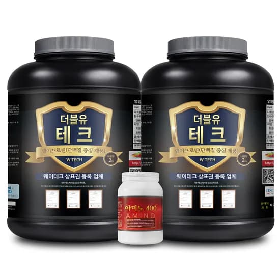 1+1 웨이테크 더블유테크 프로틴 단백질보충제 식물성 파우더 쉐이크 초코두유맛 2kg 2개