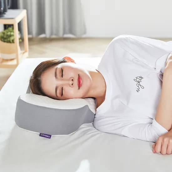 프리미엄 3D 경추 메모리폼 베개 캠핑베개 휴대용 베개 크림
