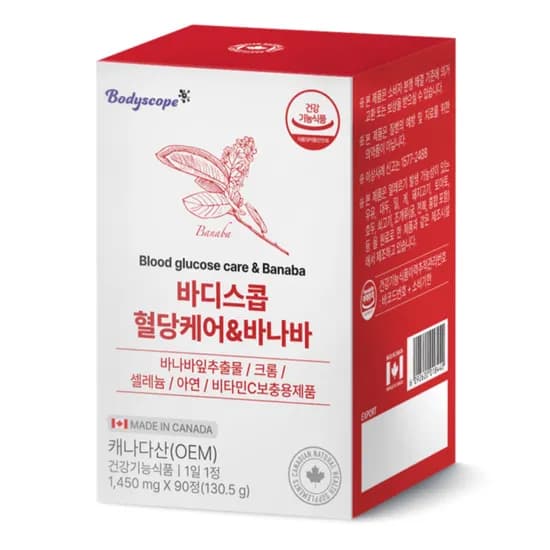 바디스콥 혈당 케어 바나바 여주 추출물 크롬 90정 1개