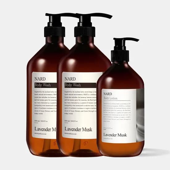 나드 향좋은 바디워시 라벤더머스크향 1L 2개 + 바디로션 500ml 1개