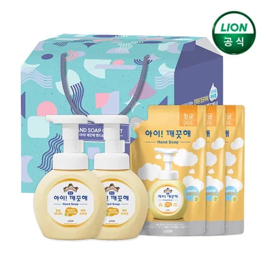 아이깨끗해 핸드워시 베스트 선물세트 250ml 본품 2개 200ml 리필 3개
