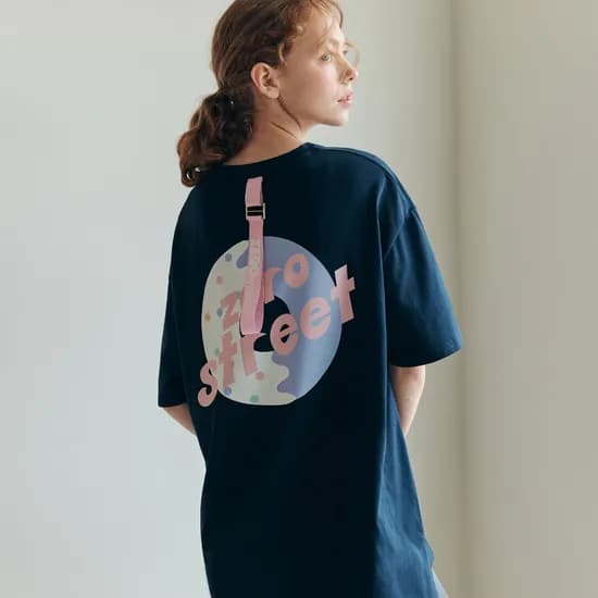 [제로스트릿][5컬러] 백도넛 스트랩 반팔 티셔츠 BACK DONUT STRAP T-SHIRT