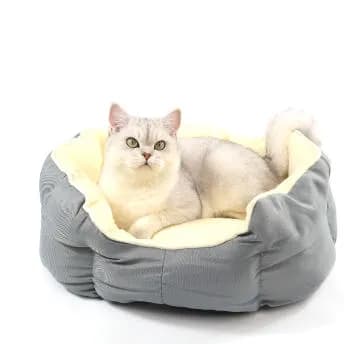 강아지 고양이 마약방석 사계절 숨숨집 쿠션 8각형 그레이 L