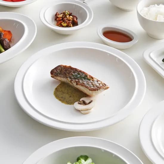 시라쿠스 메이플 빈티지 레트로 카페 브런치 플레이트 디너접시 27cm, 화이트