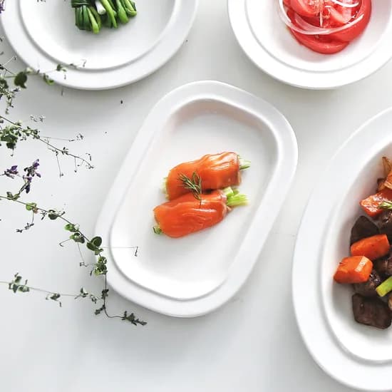 시라쿠스 메이플 빈티지 레트로 카페 브런치 플레이트 피클접시 20cm, 화이트