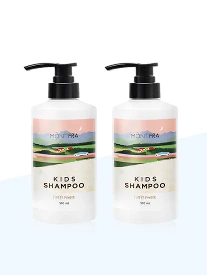 몽프라 1+1 초등 키즈 정수리냄새 케어 샴푸 500ml 플러피파우더